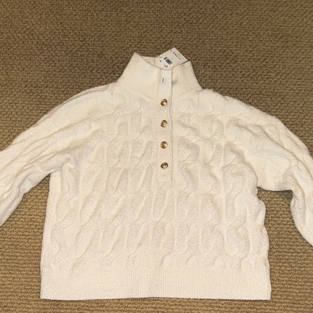 Splendid Cream Cable Knit Turtleneck Sweater